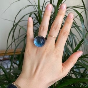Glass galaxy ring, size 8